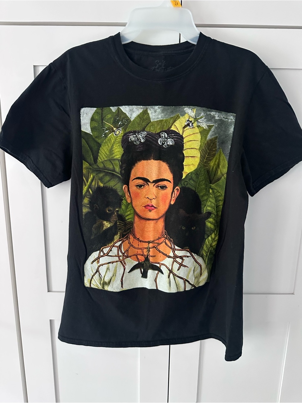 Self-Portrait Black Short-Sleeve Tee with Multicolor Frida Portrait M